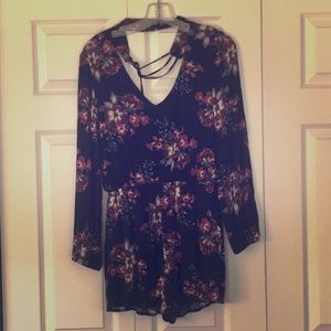 Black floral Romper